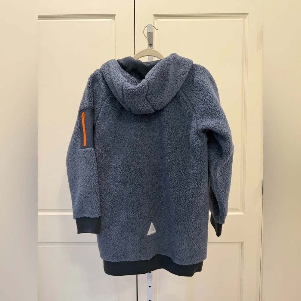 L.L. Bean Fleece Long Coat Kids Navy Jacket Size 18